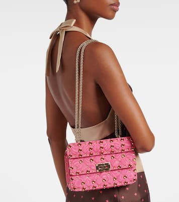 Rockstud Spike Small moiré shoulder bag | Valentino Garavani