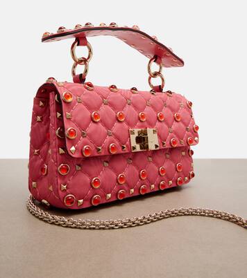 Rockstud Spike Small moiré shoulder bag | Valentino Garavani