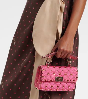 Rockstud Spike Small moiré shoulder bag | Valentino Garavani