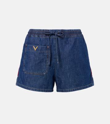 VGold denim shorts | Valentino