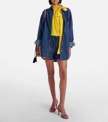 VGold denim shorts | Valentino