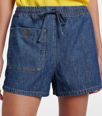 VGold denim shorts | Valentino