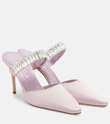 Zumbon embellished satin mules | Manolo Blahnik