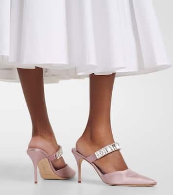 Zumbon embellished satin mules | Manolo Blahnik