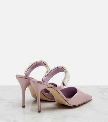 Zumbon embellished satin mules | Manolo Blahnik