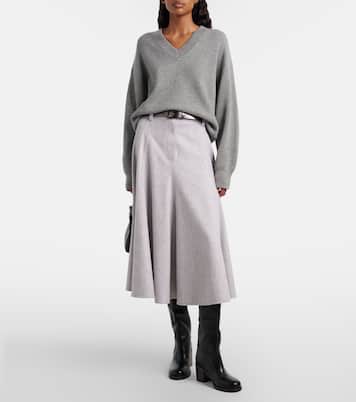 Virgin wool midi skirt | Brunello Cucinelli