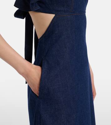 Aster ruffled denim midi dress | Zimmermann