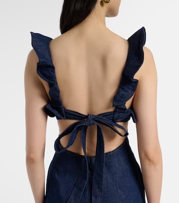 Aster ruffled denim midi dress | Zimmermann