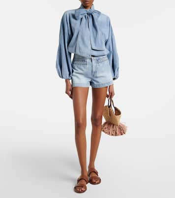 Shorts Indra a vita alta in denim | Zimmermann