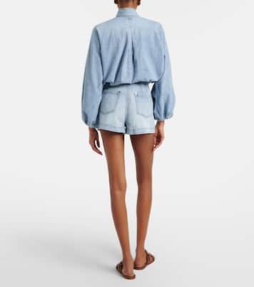 Shorts Indra a vita alta in denim | Zimmermann