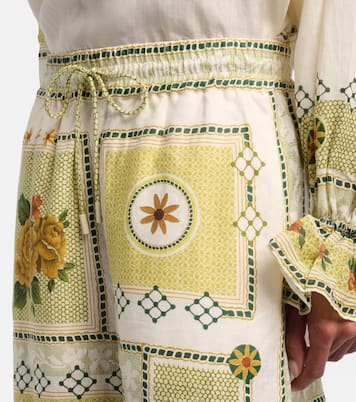 Dixie printed linen wide-leg pants | Alémais