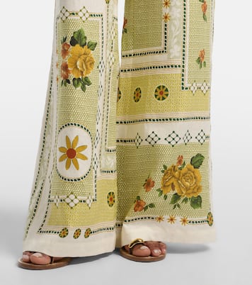 Dixie printed linen wide-leg pants | Alémais