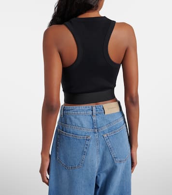 Logo ribbed-knit cropped cotton tank top | Givenchy