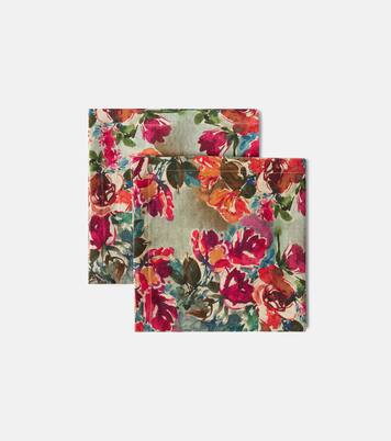 Nersa set of 2 floral linen napkins | The House of Lyria