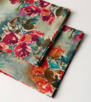 Nersa set of 2 floral linen napkins | The House of Lyria