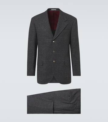 Checked silk, wool, and cashmere suit | Brunello Cucinelli