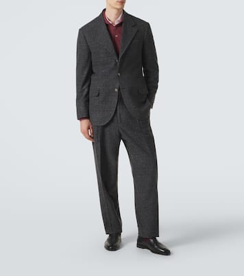 Checked silk, wool, and cashmere suit | Brunello Cucinelli