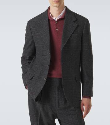 Checked silk, wool, and cashmere suit | Brunello Cucinelli