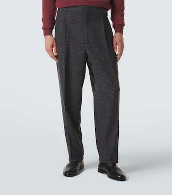 Checked silk, wool, and cashmere suit | Brunello Cucinelli