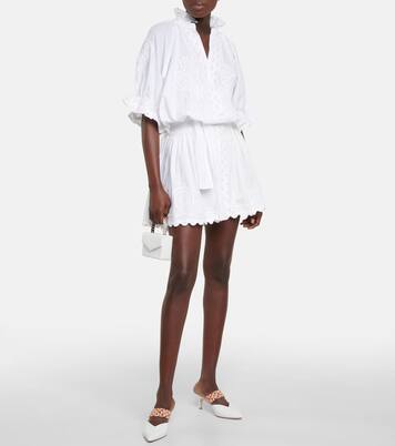 Embroidered cotton poplin shirt dress | Juliet Dunn