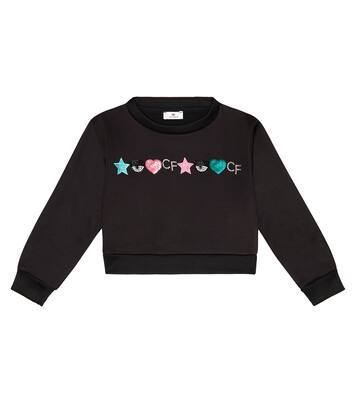 x Chiara Ferragni embroidered jersey sweatshirt | Monnalisa