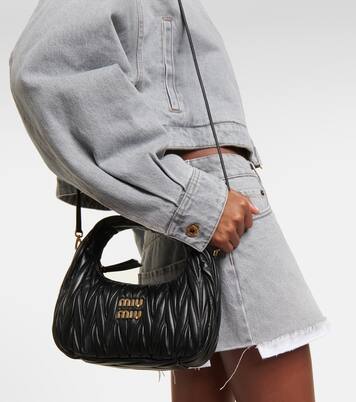 Miu Wander matelassé leather shoulder bag | Miu Miu