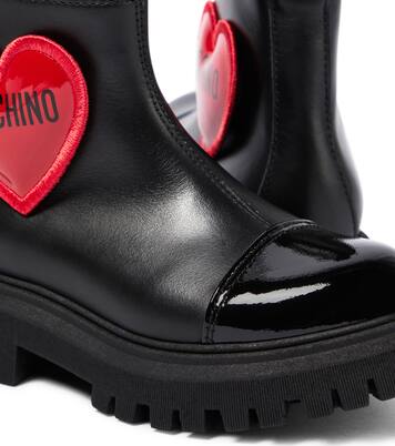 Heart patent leather boots | Moschino Kids