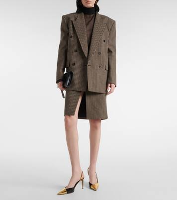 Slingback-Pumps aus Metallic-Lederimitat | Alexandre Vauthier