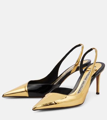 Slingback-Pumps aus Metallic-Lederimitat | Alexandre Vauthier