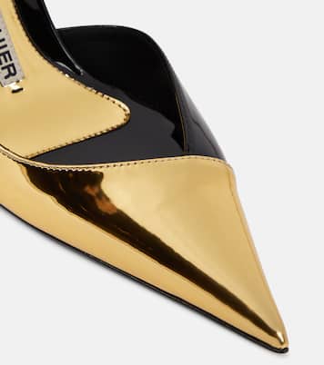 Slingback-Pumps aus Metallic-Lederimitat | Alexandre Vauthier