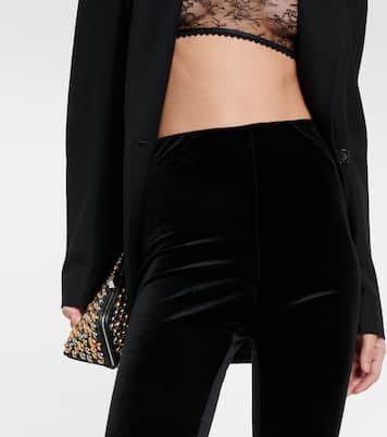 High-Rise-Leggings aus Samt | Wardrobe.NYC