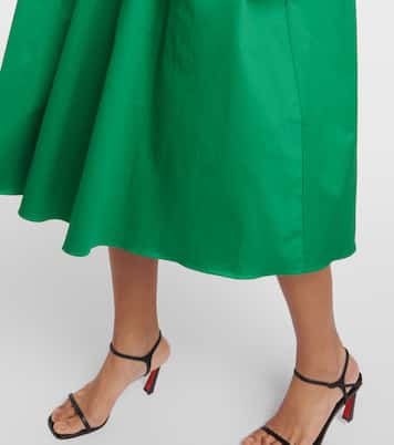 Robe midi à encolure bardot en soie  | Oscar de la Renta