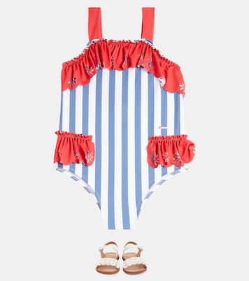 Striped ruffled swimsuit | Patachou