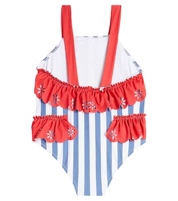 Striped ruffled swimsuit | Patachou