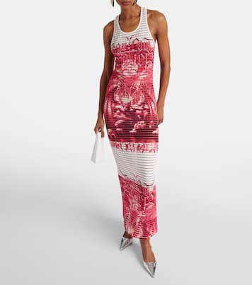 Robe longue rayée et imprimée en coton mélangé | Jean Paul Gaultier