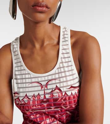 Robe longue rayée et imprimée en coton mélangé | Jean Paul Gaultier