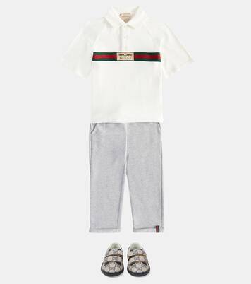 GG leather-trimmed sneakers | Gucci Kids