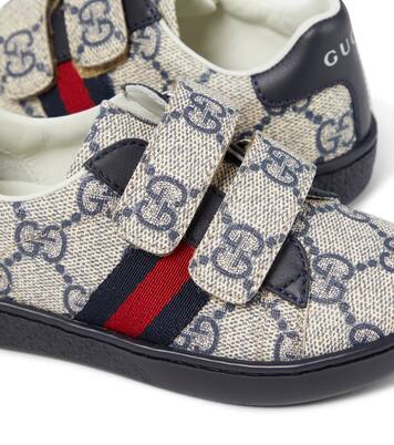 GG leather-trimmed sneakers | Gucci Kids