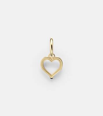 Einzelner Ohrring Baby Charm Heart aus 18kt Gelbgold mit Saphir | Marie Lichtenberg