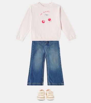 Fleurette printed cotton sweatshirt | Bonpoint