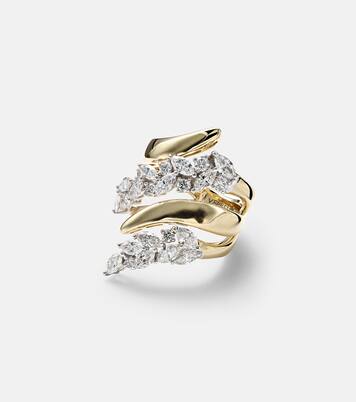 Anello Golden Strada in oro e oro bianco 18kt con diamanti | Yeprem