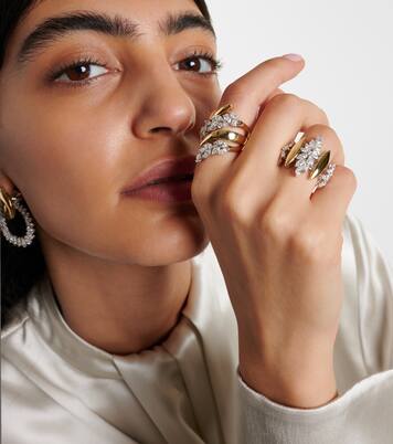 Anello Golden Strada in oro e oro bianco 18kt con diamanti | Yeprem