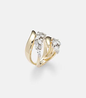Anello Golden Strada in oro e oro bianco 18kt con diamanti | Yeprem