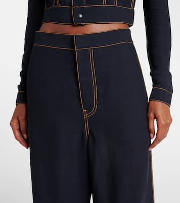 Pantalones anchos de georgette de tiro alto | Alaïa