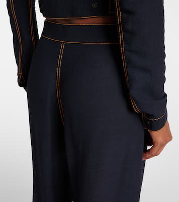 Pantalones anchos de georgette de tiro alto | Alaïa