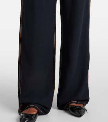 Pantalones anchos de georgette de tiro alto | Alaïa