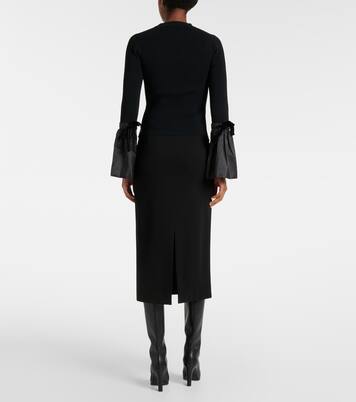 Agata taffeta-trimmed ribbed-knit top | Simkhai