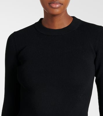 Agata taffeta-trimmed ribbed-knit top | Simkhai
