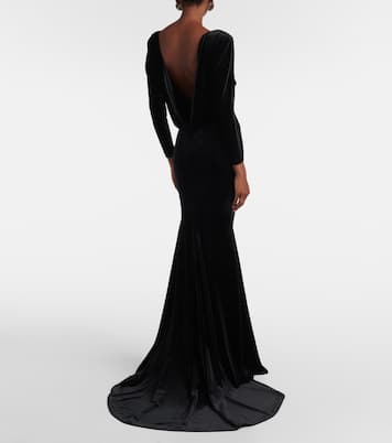 Abito lungo in velluto | Alex Perry