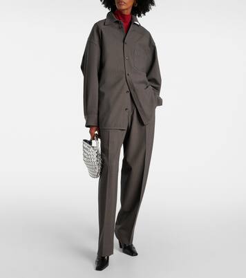Camisa oversized de mezcla de lana | Bottega Veneta